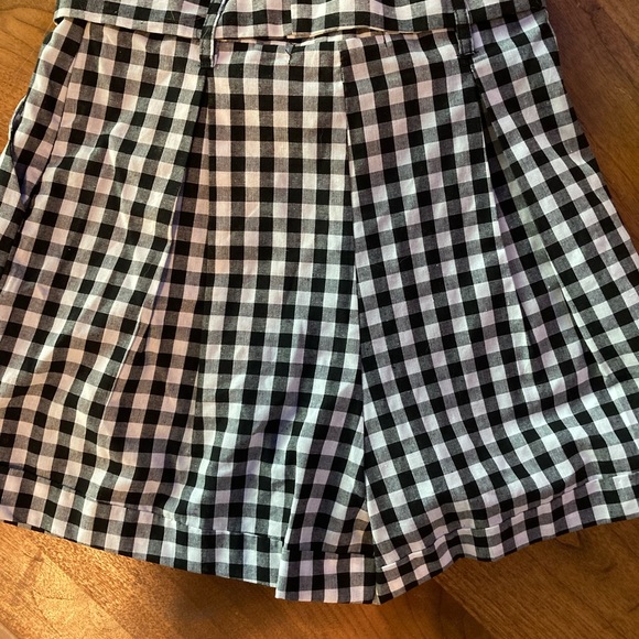 Do + Be Black and White Gingham High-Waisted Short with Tie - Picture 4 of 5